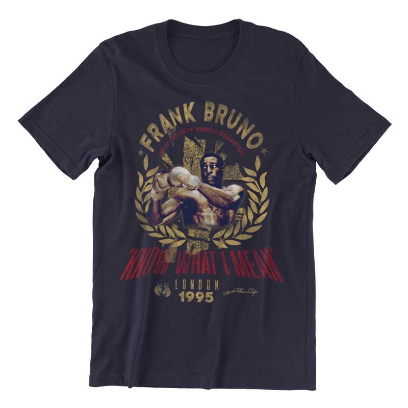 Frank Bruno Know What I Mean London 1995 Navy T Shirt 2